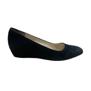 Vince Camuto Women’s Black Suede Wedge Slip On Margarita Heeled Flats Size 6.5